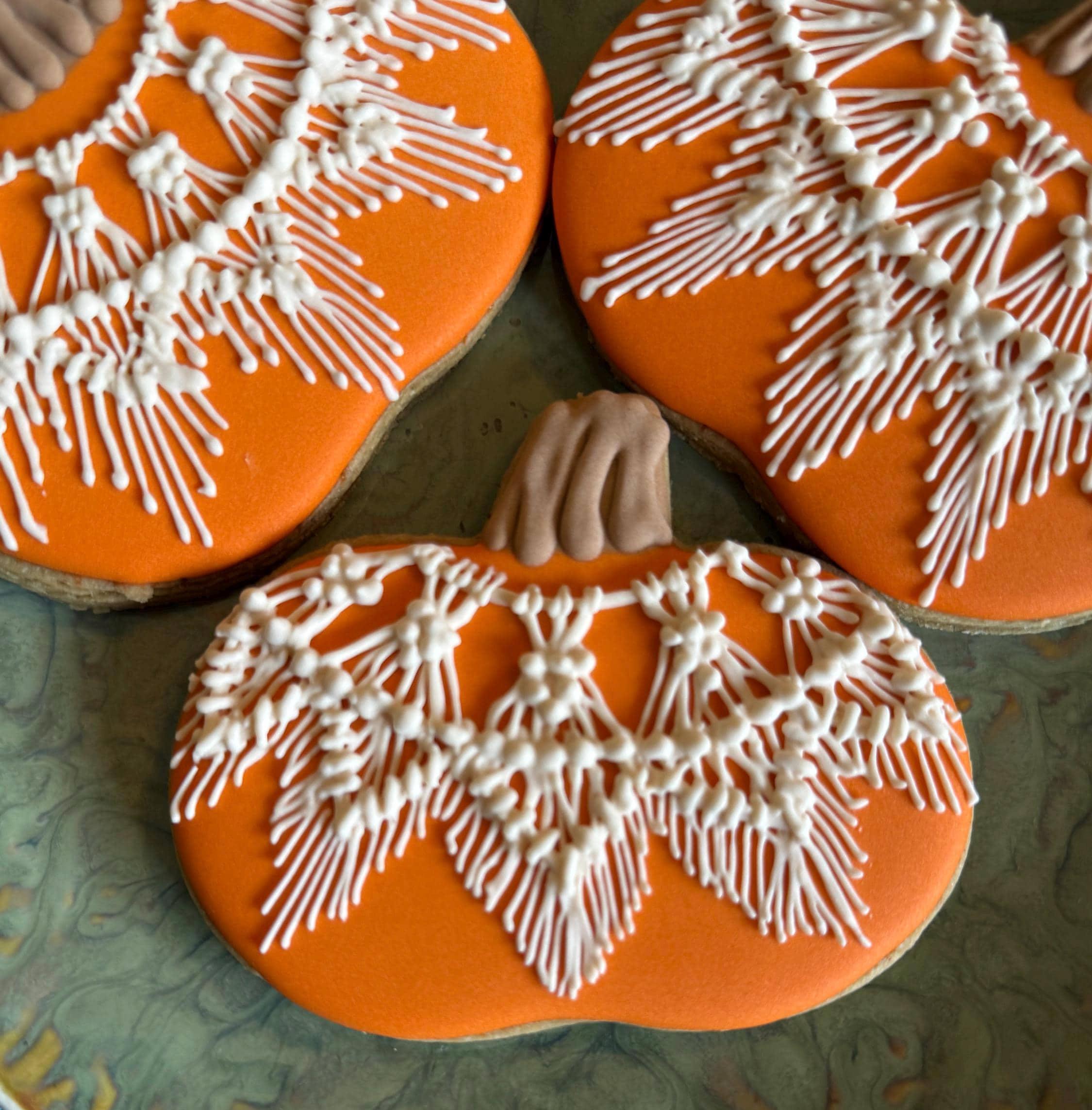 Pumpkin boho macrame sugar cookies - half dozen - Image 3